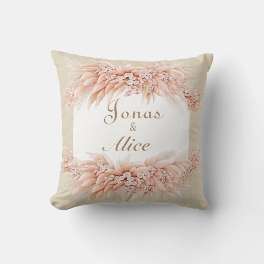 Coussin Elégant mariage gardien script couple floral (Recto)