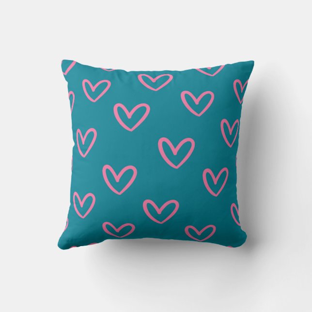 Coussin Élégant Mignon Moderne Tendance Cœur Simple (Verso)