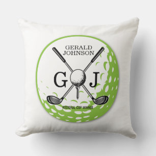 Coussin Élégant minimaliste Golf Monogramme Conception