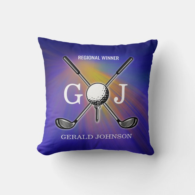 Coussin Élégant minimaliste Golf Monogramme Conception (Recto)