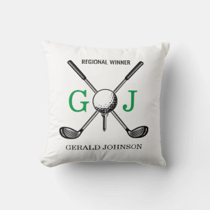 Coussin Élégant minimaliste Golf Monogramme Conception