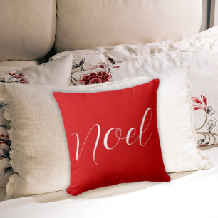 Coussin Élégant Minimaliste Rouge Foncé Simple Noël Christ