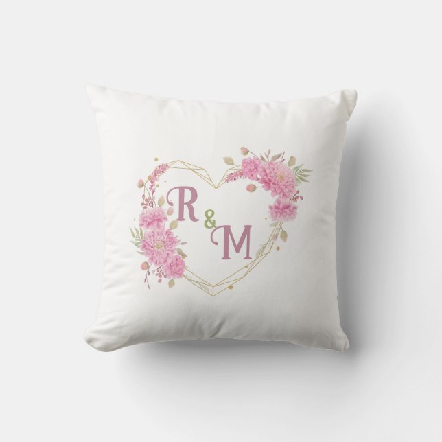 Coussin Élégant minimum Chic Nom de monogramme de la lettr (Recto)