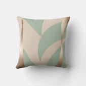 Coussin Élégant Moderne Beige & Vert Clair Accent Doré (Verso)