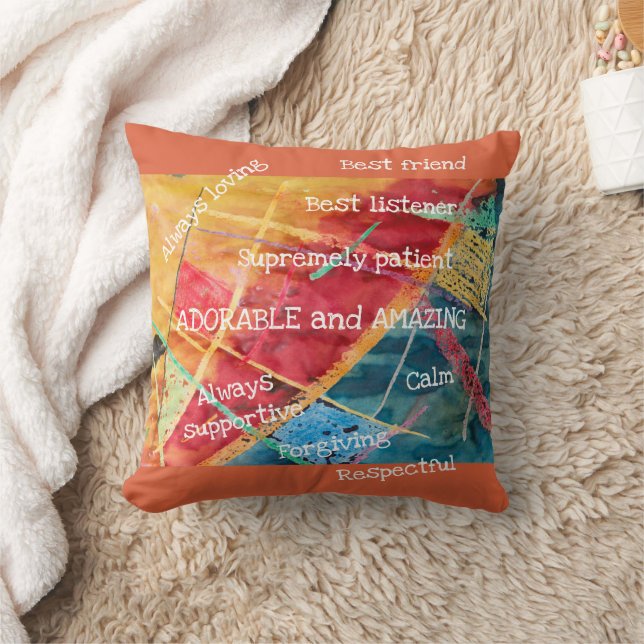 Coussin Élégant Moderne Chic Grande Mère Adorable Extraord (Couverture)