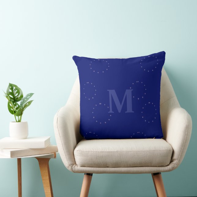 Coussin élégant moderne et élégant bleu étoile (Chaise)