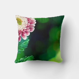 Coussin Élégant Moderne Tendanceux Élégant Rose Blanc Flor