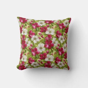 Coussin Élégant Moderne Tendanceux Élégant Rose Blanc Flor