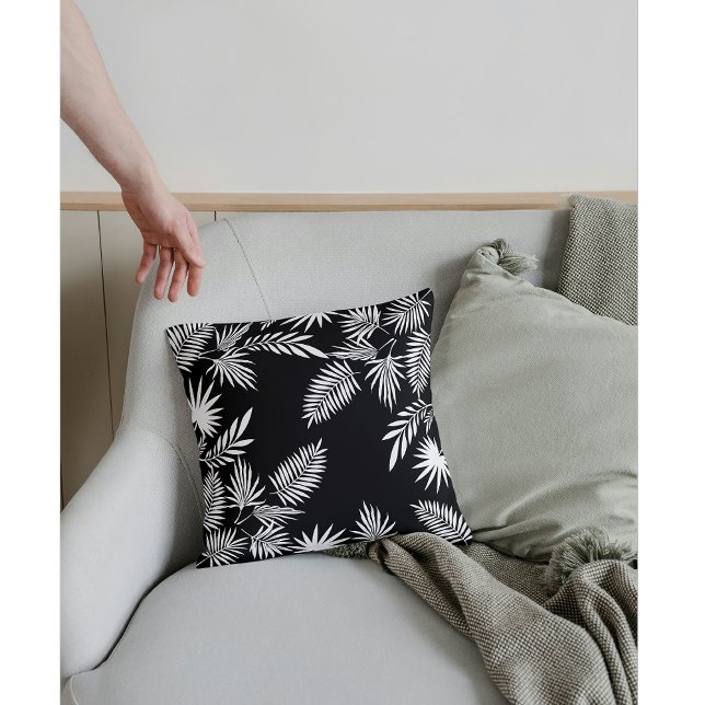 Coussin Élégant Monochrome Feuille Motif (Créateur téléchargé)