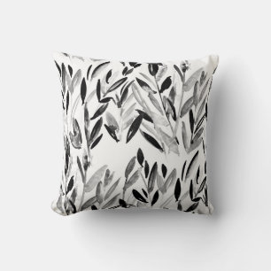 Coussin Élégant monochrome : Motif Feuille naturel
