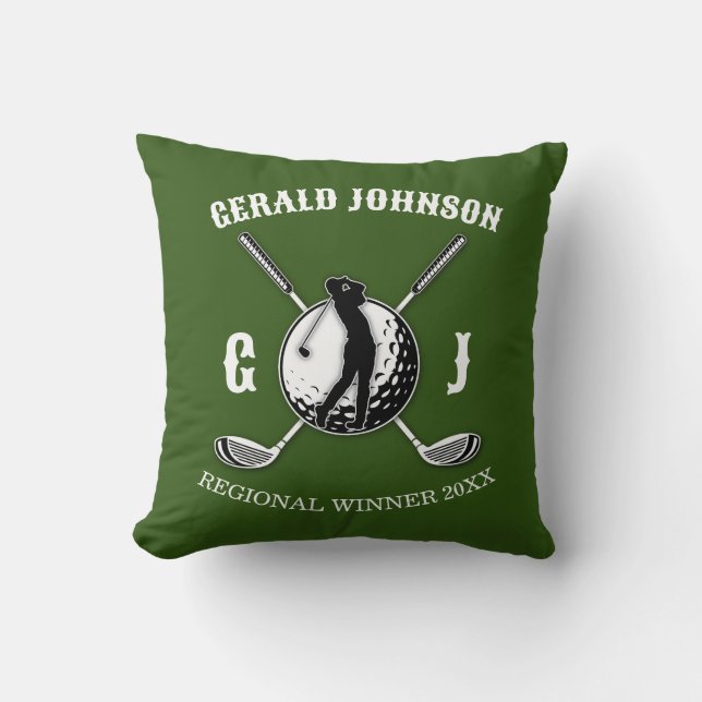 Coussin Élégant Monogr Minimaliste Golf... (Recto)