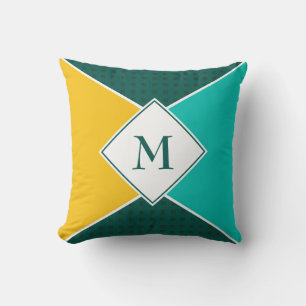 Coussin Élégant MONOGRAM Couleurs géométriques d'été