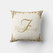Coussin Élégant Monogramme avec nom Rose Jeu d'oreiller (Verso)