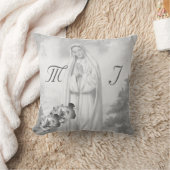 Coussin Élégant Monogramme avec nom Rose Jeu d'oreiller (Couverture)