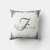 Coussin Élégant Monogramme avec nom Rose Jeu d'oreiller (Verso)