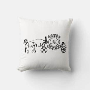 Coussin Élégant monogramme de Mariage tiré à cheval