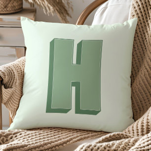 Coussin Élégant monogramme initial personnalisé lettre H
