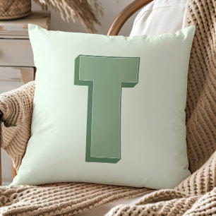 Coussin Élégant monogramme initial personnalisé lettre T