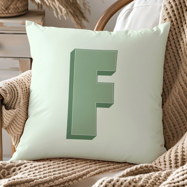 Coussin Élégant Monogramme Lettre F Initiale Personnalisé (Créateur téléchargé)