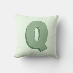 Coussin Élégant Monogramme Lettre Q Initiale Personnalisée
