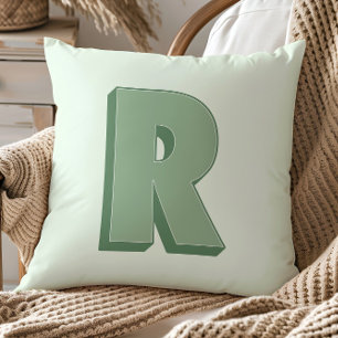 Coussin Élégant monogramme lettre R initiale personnalisée