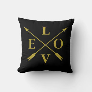 Coussin Élégant monogramme moderne de l'amour