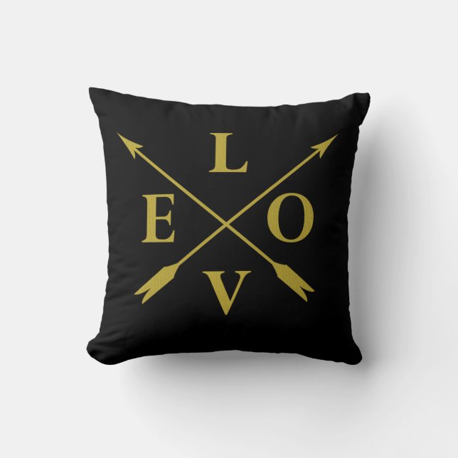 Coussin Élégant monogramme moderne de l'amour (Recto)