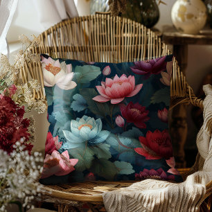 Coussin Élégant Moody Moderne Lotus Motif