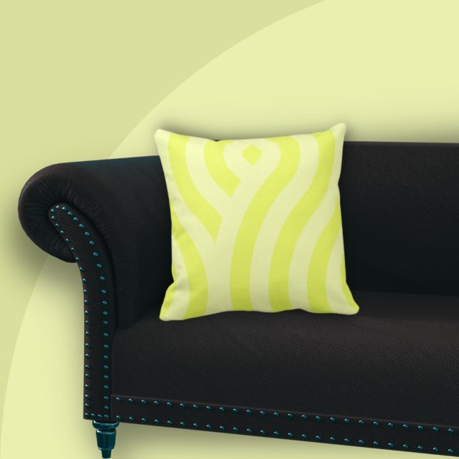 Coussin Élégant Motif à ondes rayées Jaune (Créateur téléchargé)