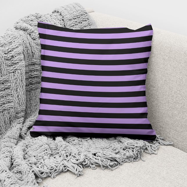 Coussin Élégant Motif à rayures violettes (Créateur téléchargé)