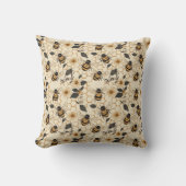 Coussin Élégant Motif abeille et abeille (Recto)