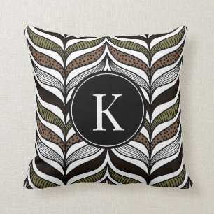 Coussin Élégant Motif africain avec Monogramme personnalis