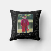 Coussin Élégant Motif Black Graduation Photo (Verso)
