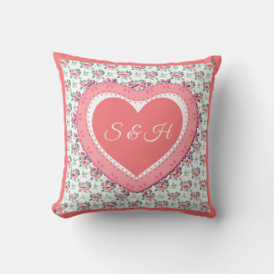 Coussin Élégant Motif d'aquarelle fleurie de printemps col