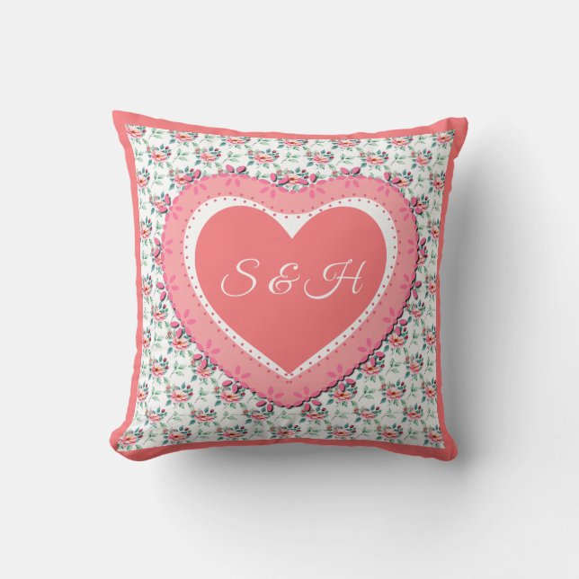 Coussin Élégant Motif d'aquarelle fleurie de printemps col (Recto)