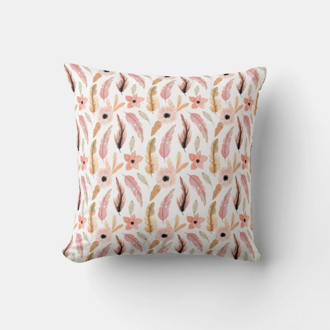 Coussin Élégant Motif d'aquarelle rose Abstrait (Recto)