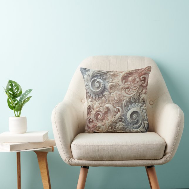 Coussin Élégant Motif de dentelle Pastel Gradient (Chaise)