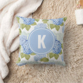 Coussin Élégant Motif de fleurs d'hydragea bleu (Couverture)