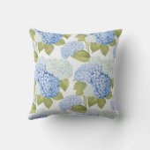 Coussin Élégant Motif de fleurs d'hydragea bleu (Verso)