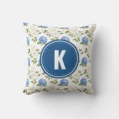 Coussin Élégant Motif de fleurs d'hydragea bleu (Recto)