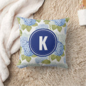 Coussin Élégant Motif de fleurs d'hydragea bleu (Couverture)