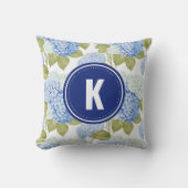 Coussin Élégant Motif de fleurs d'hydragea bleu (Recto)