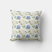 Coussin Elégant Motif de fleurs d'hydragea bleu (Recto)