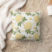 Coussin Élégant Motif de fleurs d'hydragea jaune (Couverture)
