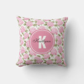 Coussin Élégant Motif de fleurs d'hydragea rose (Recto)