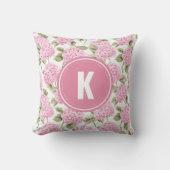 Coussin Élégant Motif de fleurs d'hydragea rose (Recto)
