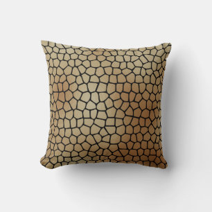 Coussin Élégant Motif de mosaïque de tuiles d'or Abstraite