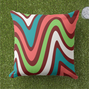 Coussin Elégant motif extérieur vert rose brun