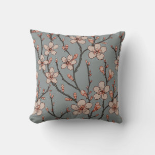 Coussin Élégant Motif Fleur rose Douce Fleur Fleur de Ceri