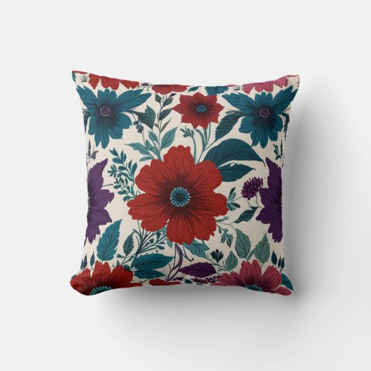 Coussin Élégant Motif Fleurs (Recto)